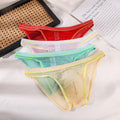 Transparent men's triangle underwear by CJ featuring breathable stretch fabric and a comfortable, sexy fit.
