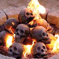 Cj Skull Halloween barbecue fire ornament with detailed skull design, perfect for spooky outdoor Halloween decorations