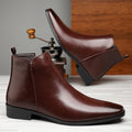 Plus Size Men’s High-Top Leather Boots – Durable Casual Fashion Ankle Boots