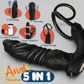5-in-1 Thrusting Anal Prostate Massager Toy, Mens Anal Vibrator Device with Silicone Cock Ring for Prostate Stimulation, Sex Toy for Men