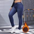 Thermal Skinny Jeans for Women - Cozy Brushed Lining for Cold Weather
