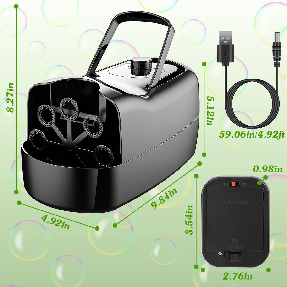 Automatic Bubble Blower Machine - 2 Speeds, Up to 4000 Bubbles Per Min ...