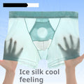Men's ice silk boyshorts from CJ, vein underwear in sleek, smooth fabric, designed for comfort and breathability.