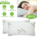 Queen size shredded memory foam bamboo pillow by CJ, hypoallergenic, washable, with soft shredded foam for neck and head support.