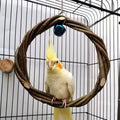 Bird Play Gym | Rattan Ring & Chewing Toy for Bird Cage