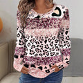 Womens Casual T Shirt With 3D Printed Crew Neck And Long Sleeves - whimsywagon