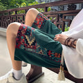 Mens Ethnic-style Casual Capri Shorts Loose Fit - whimsywagon