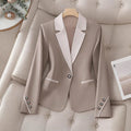 Professional Contrasting-Color Button Elegant Formal Blazer - whimsywagon
