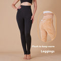 Fleece Lined Leggings - Warm Winter Pants with Fur Trim