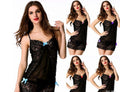 Sexy women's lace lingerie with bow detail, featuring racy, seductive design from cj, designed for a tempting, alluring look.