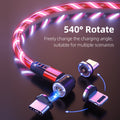 cj 540° rotating magnetic charger with 3A fast charge and LED indicator, showing the magnetic connector and sleek design.