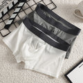 Men's CJ Ice Silk Boxer underwear with breathable mesh fabric, designed for comfort and moisture-wicking wear.