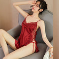 Elegant female lace lingerie with side slit and sexy design, featuring a charming and erotic style by CJ.
