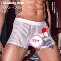 Men's breathable striped underwear by CJ, skin-friendly high elastic boxer briefs with a comfortable fit and stylish design.