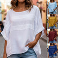 Loose-fitting Top With A Crew Neck And Three-quarter-length Sleeves - whimsywagon