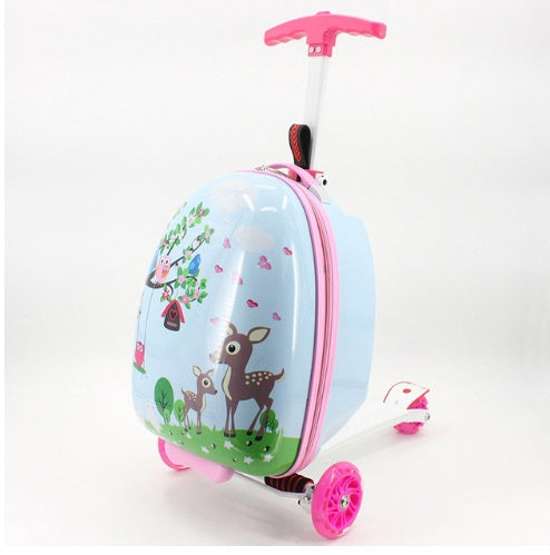 Kids Scooter Trolley Suitcase – Ride-On Rolling Luggage & School Trave ...