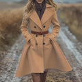 Classic Solid Color Coat for Women | Thickened & Slim Fit for Everyday