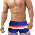 Mens Striped Minimalist-style Boxer Swim Trunks Ocean And Beach-ready - whimsywagon