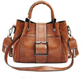 Double-Layer Leather Bucket Bag – Stylish Shoulder Handbag