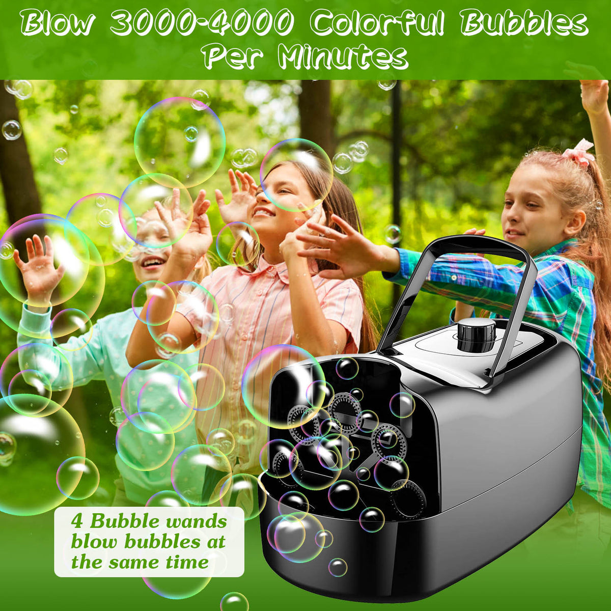 Automatic Bubble Blower Machine - 2 Speeds, Up to 4000 Bubbles Per Min ...