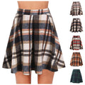 Vintage Plaid Skirt Set - Women's Skirt with Matching Belt Bag