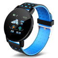 cj Bluetooth smartwatch with heart rate monitor and fitness tracker display for iOS and Android devices.