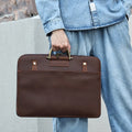 Crazy Horse Genuine Leather Men's Business Laptop Handbag