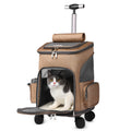 Convertible Pet Backpack Carrier | Folding Travel Trolley with Wheels