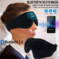 Blackout sleep eye mask by cj with wireless call and stereo music features, shown in a sleek black design.