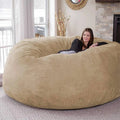 XXL 7ft Bean Bag Sofa Bed | Shaggy Faux Fur Lounger for Dorm, Bedroom, and Living Room