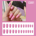 Glitter Tip False Nails | Medium Length Press On Nails with Frosted Finish