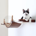 Wall-Mounted Cat Bridge & Ladder | Solid Wood Climbing Frame with Rope