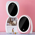 Desktop Cosmetic Organizer - Large Capacity Makeup Storage Box with Mirror for Jewelry, Skincare, and Beauty Products