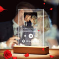 Personalized Music Night Light - Custom Album Cover, Song & Name Frame with LED Base, Romantic Anniversary Gift Idea