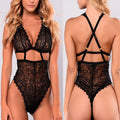 CJ Hollow One-Piece Sexy Lingerie featuring a three-point design, showcasing a revealing and stylish lingerie set.