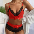 Women's lace suspenders lingerie by CJ featuring a three-point sexy design with delicate lace details and adjustable straps.