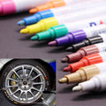 cj waterproof tire paint pen set featuring colorful permanent markers designed for decorating car tires.