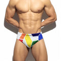 Men's swim briefs by CJ, featuring anti-embarrassment design, in a sleek, fitted style with supportive fabric and vibrant color.