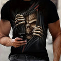 Skull Graphic T-Shirt for Men - 3D Print Stretch Polyester Blend