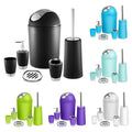 Bathroom Accessories Set 6 Pcs Bathroom Set Ensemble Complete Soap Dispenser Toothbrush Holder Tumbler Soap Dish Toilet Cleaning Brush Trash Can - whimsywagon