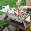 3-in-1 Foldable Charcoal Grill & Fire Pit - Portable Stainless Steel for Camping, Tailgating & Yard - whimsywagon