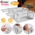 Humane Rat Trap Cage - 2 Pack or 1 Pack Options, Galvanized Steel Live Rodent Trap for Mice & Rats - Easy-Catch with U-Shaped Rod & Bait Tray