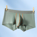 Men's sports fitness low waist boxer shorts in contrast color by CJ, featuring a small size and comfortable fit.