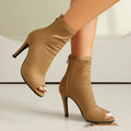 High Heeled Women’s Peep Toe Stiletto Boots – Elegant Fishmouth Design Fashion Ankle Boots for Party & Evening Wear