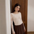 Women's Spring Summer Long-sleeve Lace Top - whimsywagon