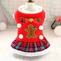 Christmas Dog Outfit | Red Plaid Pet Clothes for Holidays & New Year Celebrations
