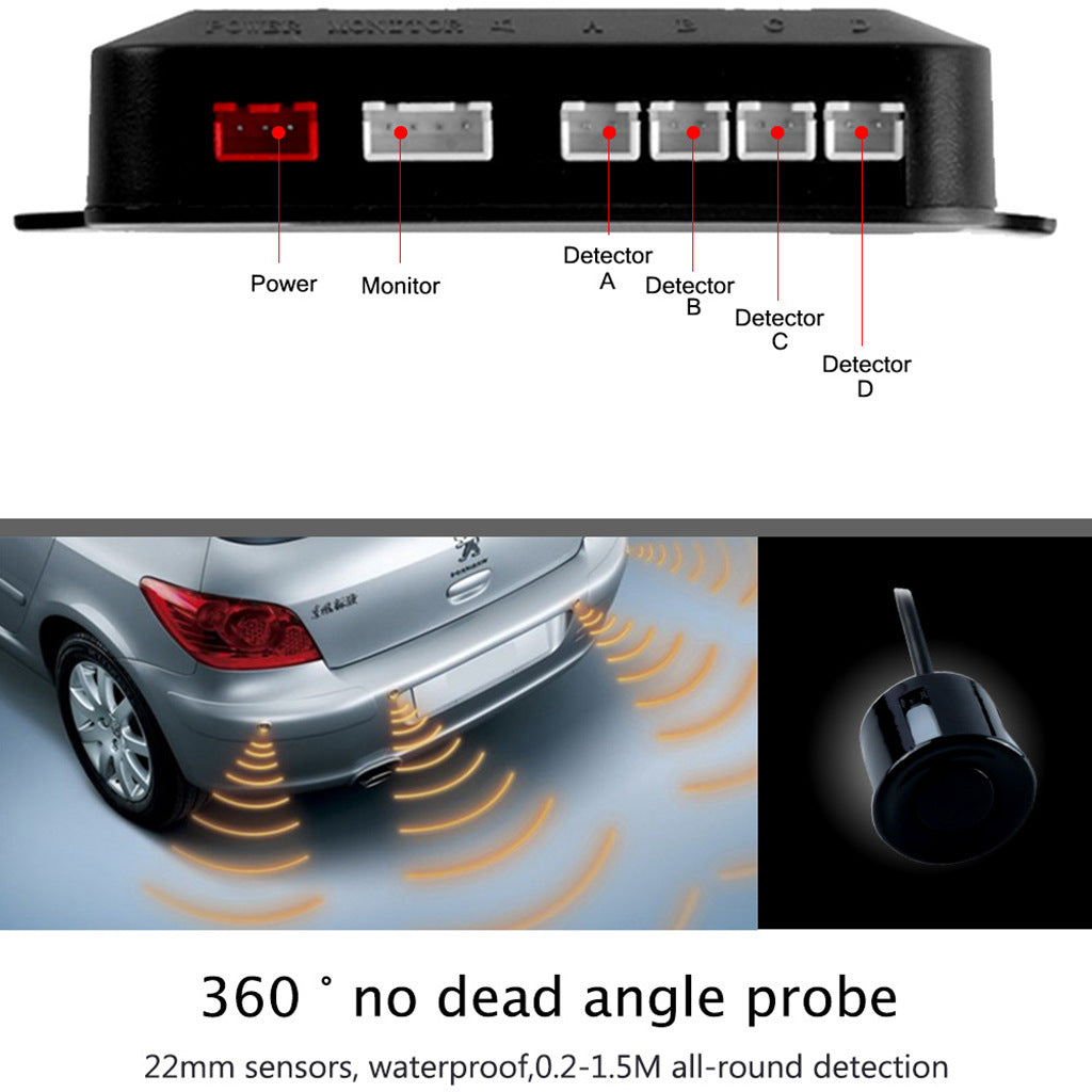 Car Parking Aid Sensor Kit with 4 Sensors & LED Display - Universal Bu ...