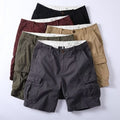 Retro Mens Outdoor Relaxed-fit Mid-length Cargo Pants With Multiple Pockets - whimsywagon