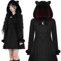 Gothic Dark Cat Ear Black Hooded Coat