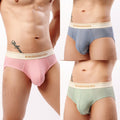 Men's breathable sexy briefs by CJ with U-Convex pouch, solid color, comfortable fit, designed for comfort and style.